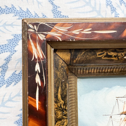 Original Oil High Seas in Victorian Frame