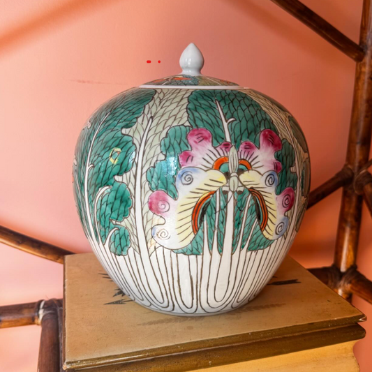 Bok Choy Famille Verte Ginger Jar