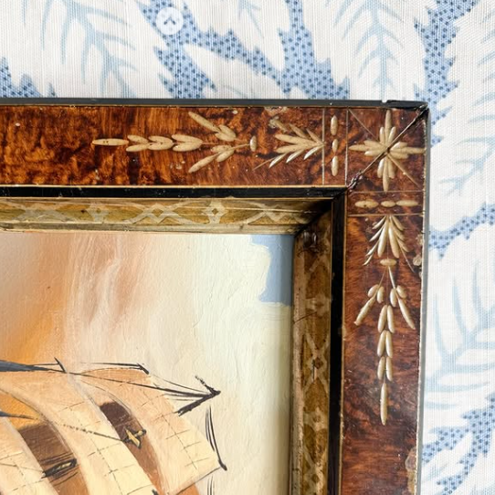 Original Oil High Seas in Victorian Frame