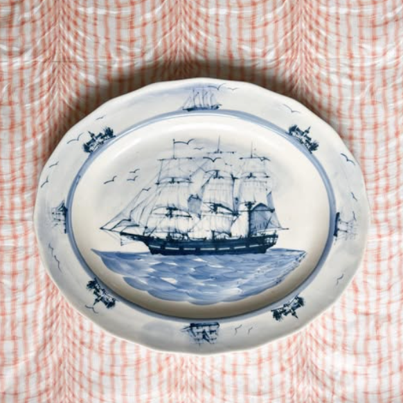 Nautical English Oxney Green Clipper Ship Platter